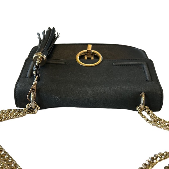 ALDO Black Gold Chain Flap Shoulder Bag Crossbody - Picture 12 of 16